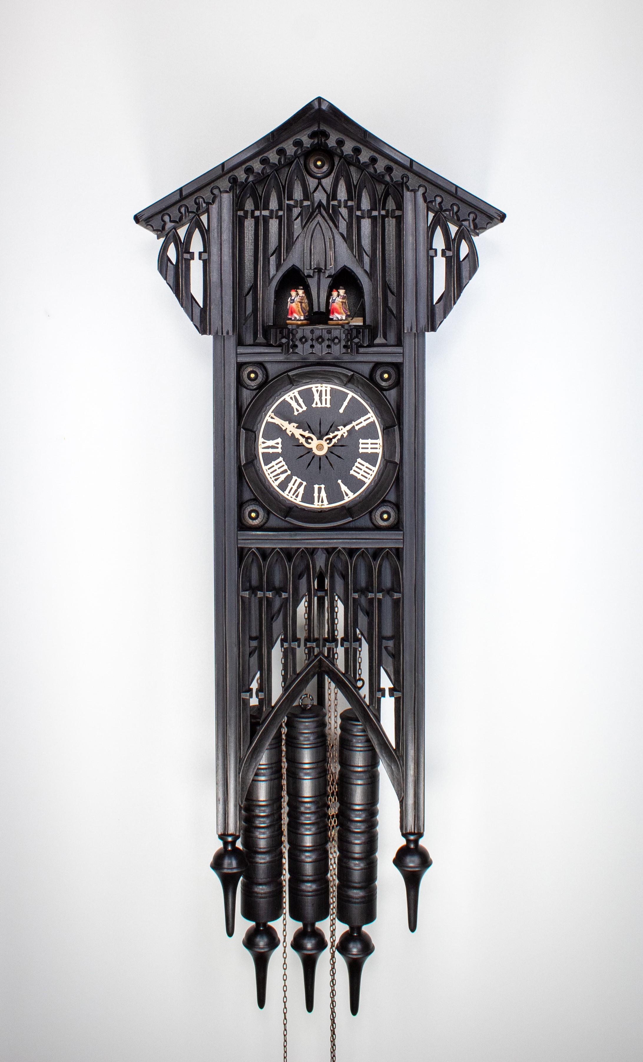 8 Days Music Dancer Cuckoo Clock Gothic Style