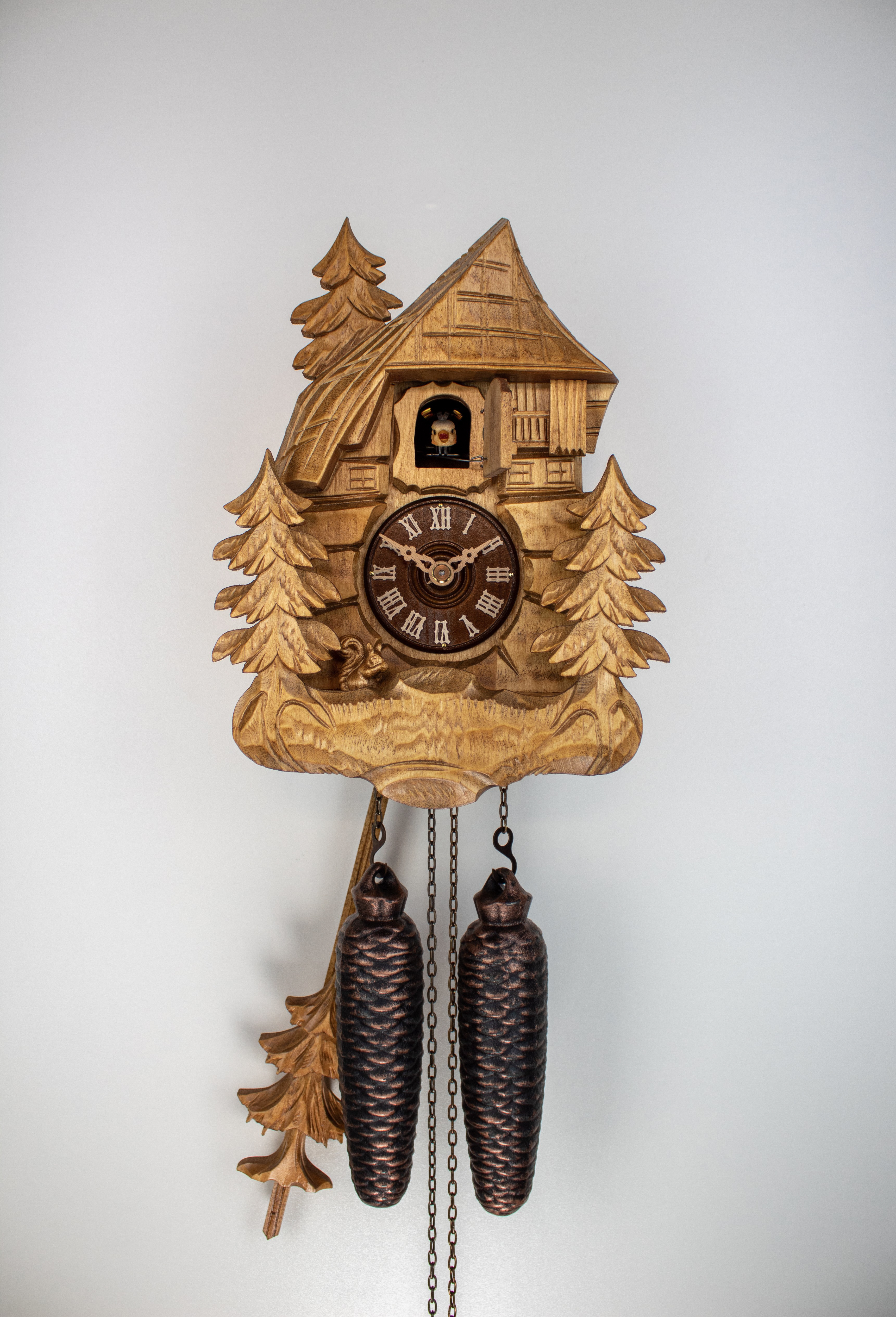 8 Days Cuckoo Clock Black Forest Farmhouse with squirrel