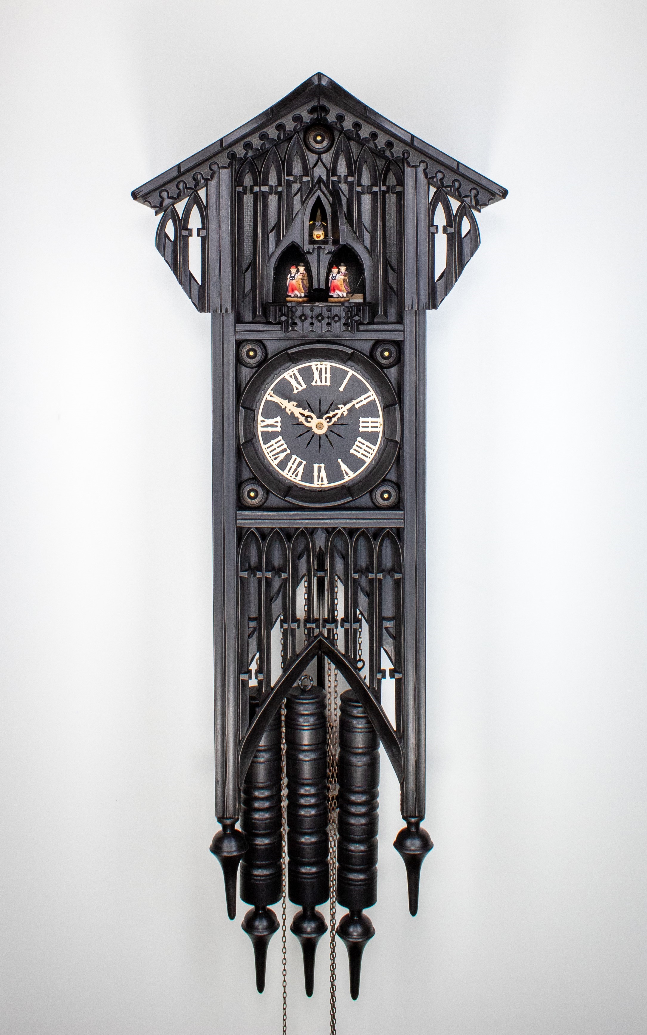 8 Days Music Dancer Cuckoo Clock Gothic Style