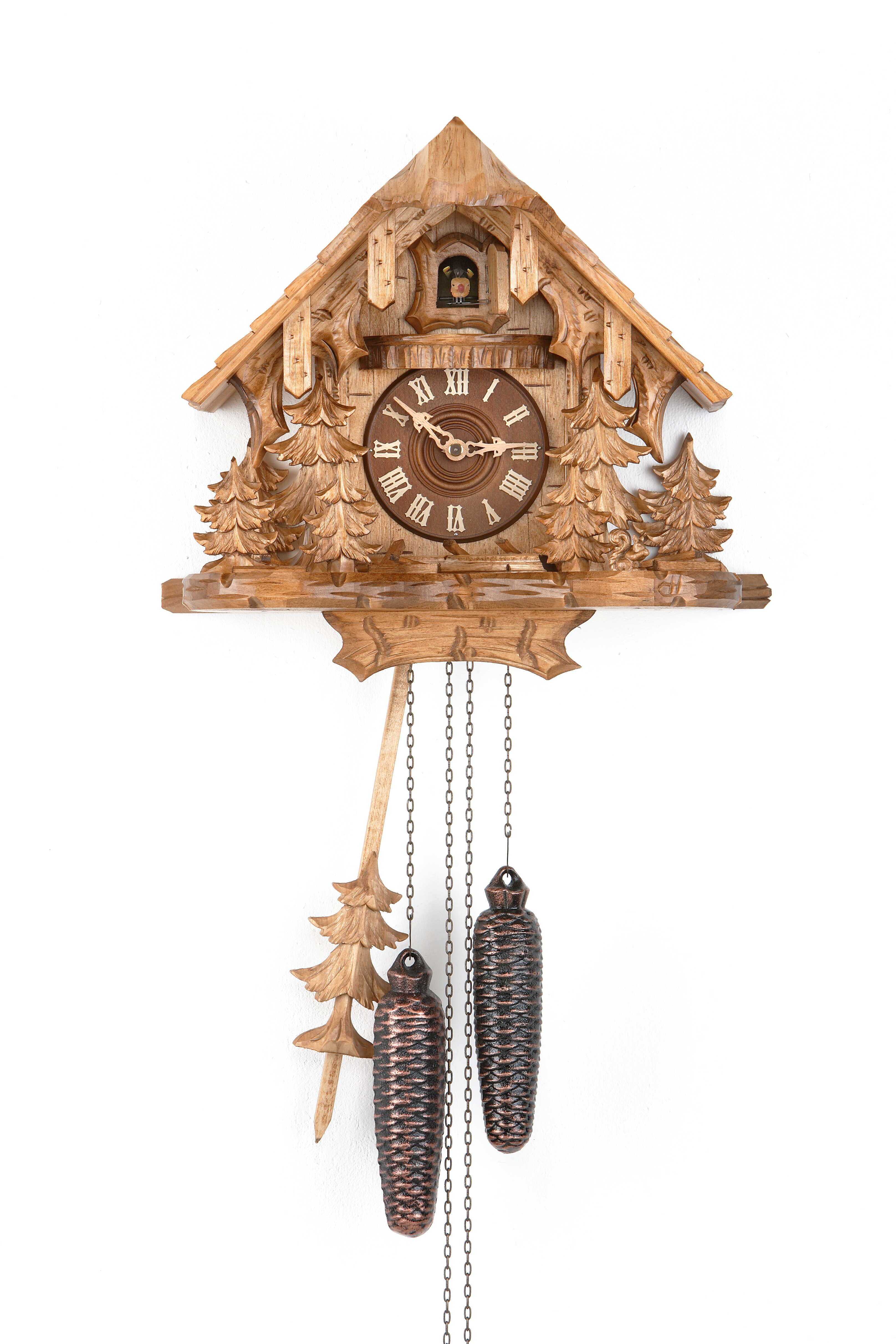 8 Days Cuckoo Clock Black Forest House with squirrel