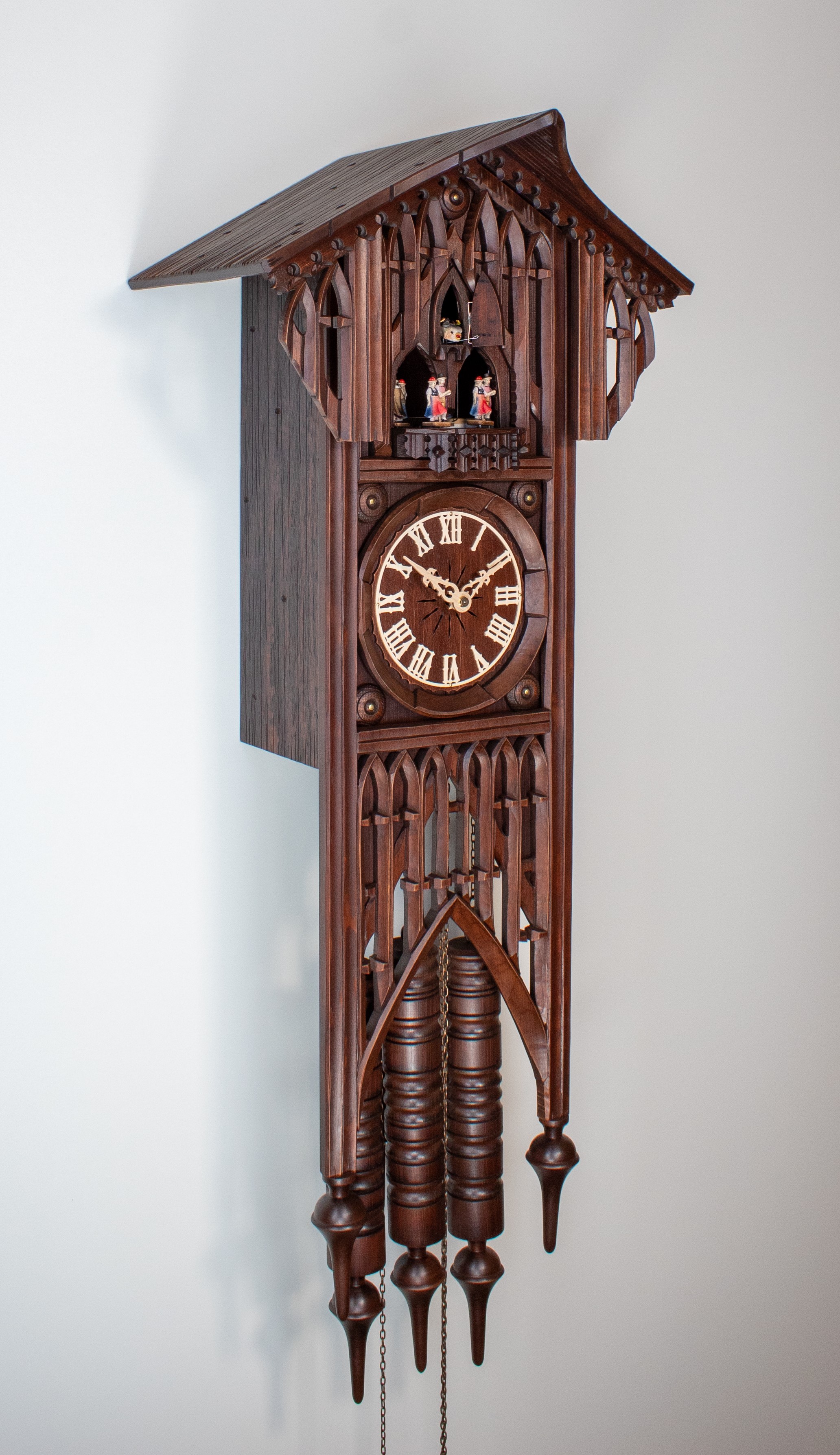 8 Days Music Dancer Cuckoo Clock Gothic Style