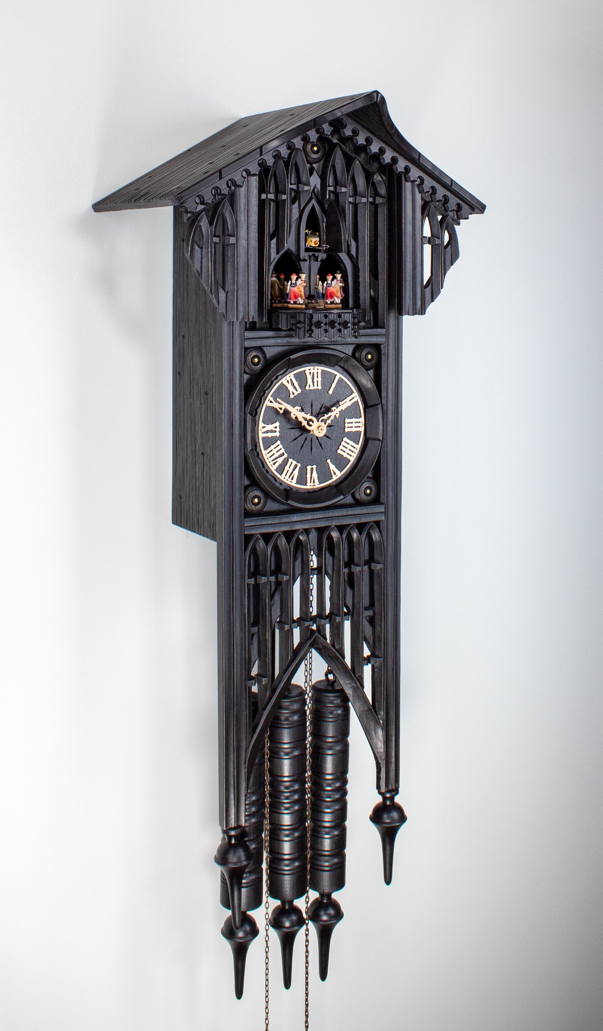 8 Days Music Dancer Cuckoo Clock Gothic Style